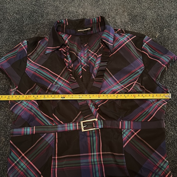 Express Purple plaid blouse L - Picture 5 of 5